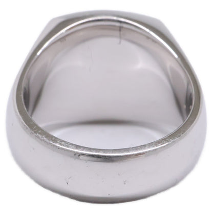 TOMWOOD 925 Sterling Silver Onyx Cushion Ring Size 54