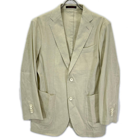 THE GIGI Angie Linen Rayon 2B Jacket Off-White Size 46