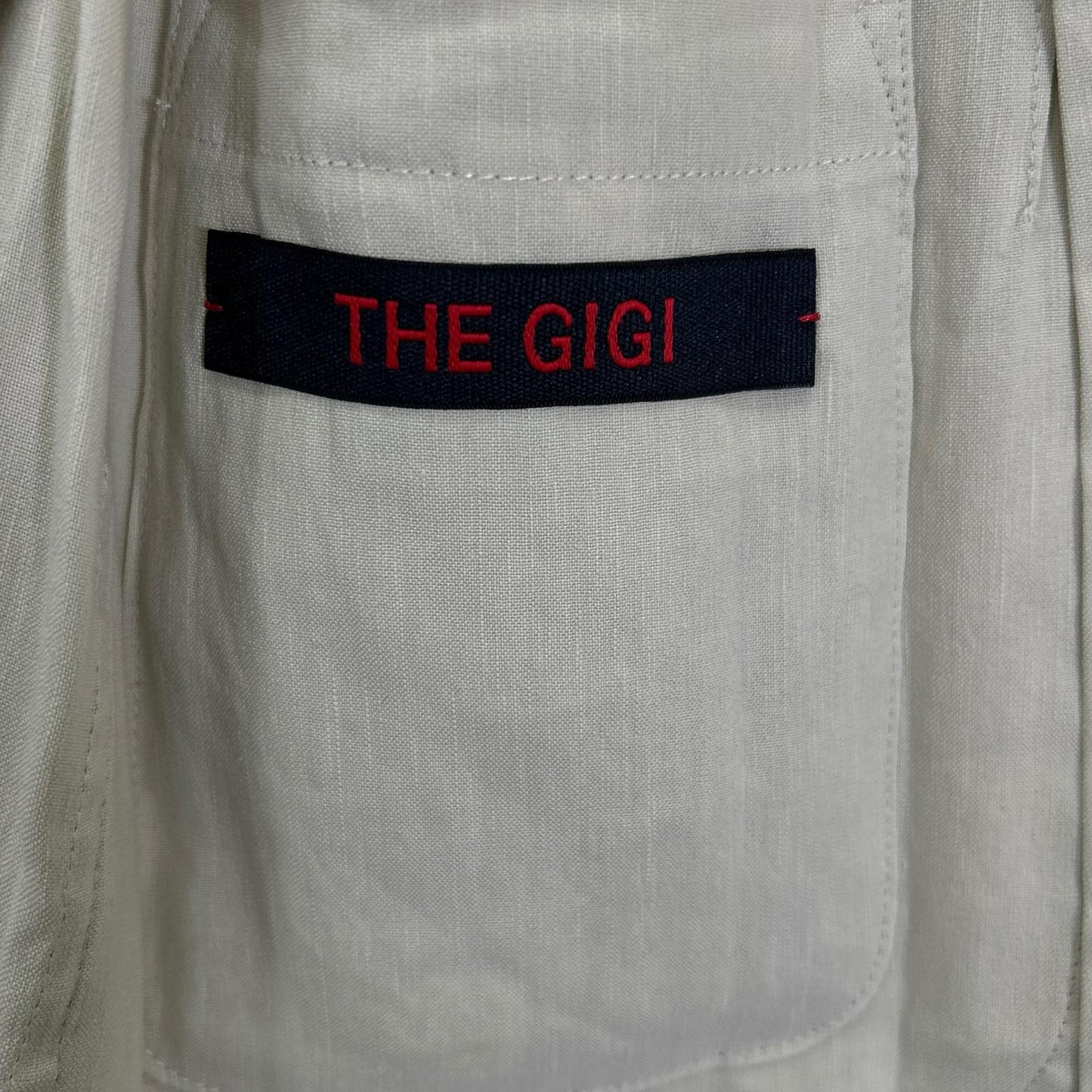 THE GIGI Angie Linen Rayon 2B Jacket Off-White Size 46
