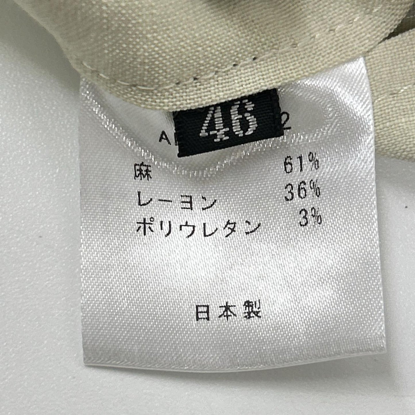 THE GIGI Angie Linen Rayon 2B Jacket Off-White Size 46