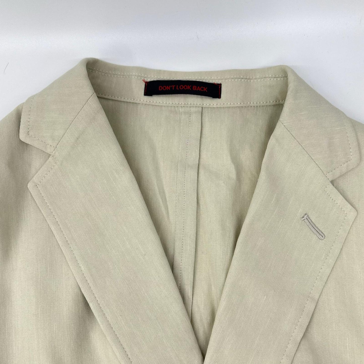 THE GIGI Angie Linen Rayon 2B Jacket Off-White Size 46