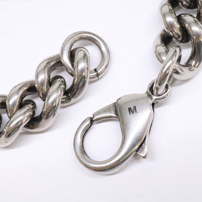BALENCIAGA BB Icon Gourmette Link Bracelet Silver Size M