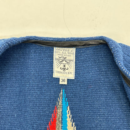 ORTEGA'S Blue Wool Chimayo Vest Size 36