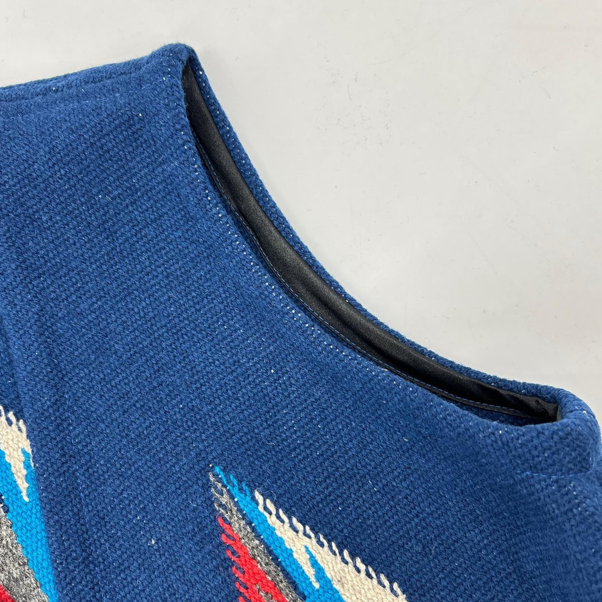 ORTEGA'S Blue Wool Chimayo Vest Size 36