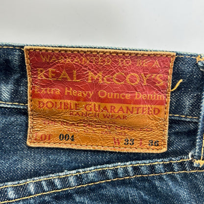 THE REAL MCCOY'S 004 Indigo Straight Jeans Size W33L36