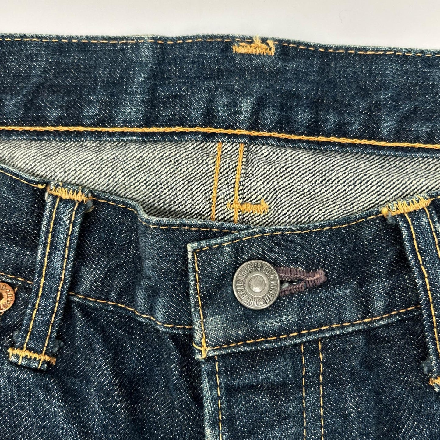 THE REAL MCCOY'S 004 Indigo Straight Jeans Size W33L36