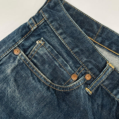 THE REAL MCCOY'S 004 Indigo Straight Jeans Size W33L36