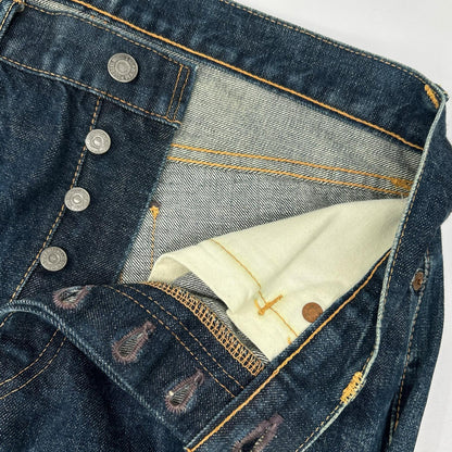THE REAL MCCOY'S 004 Indigo Straight Jeans Size W33L36