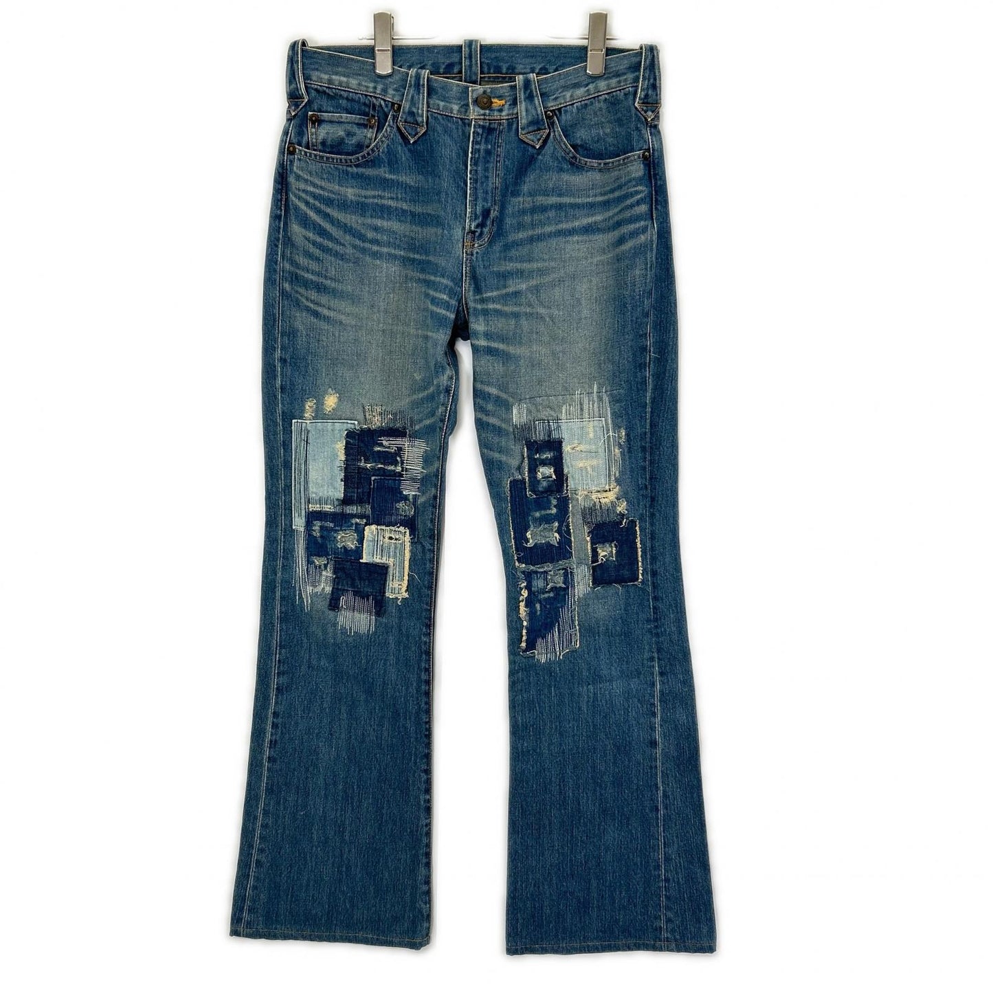 JELADO Indigo Vintage Patchwork Flare Jeans