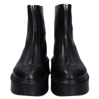 THE ROW Black Calfskin Zipped Boots Crepe Sole Size EU 40