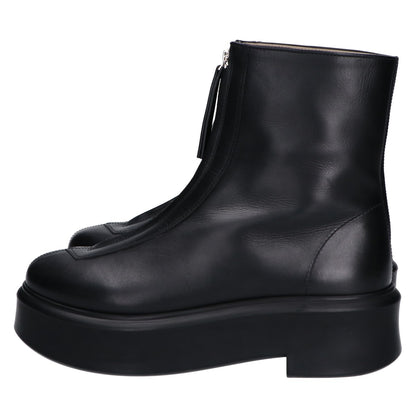 THE ROW Black Calfskin Zipped Boots Crepe Sole Size EU 40