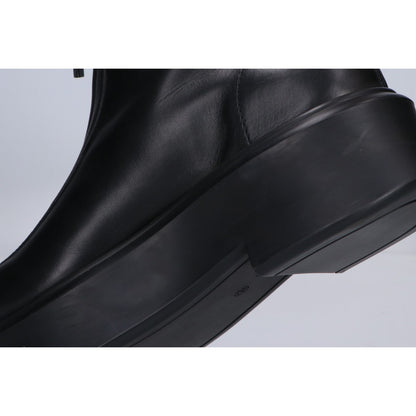 THE ROW Black Calfskin Zipped Boots Crepe Sole Size EU 40