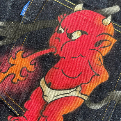 TEDMAN Indigo Cotton Back Print DEVIL Selvedge Jeans Size 32