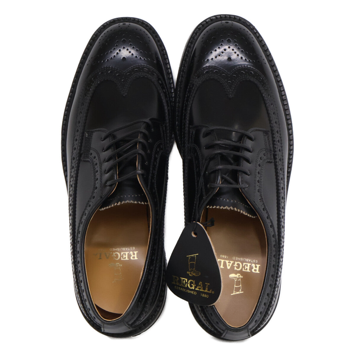 REGAL 2589 Black Wingtip Derby Sneakers Size 24 1/2EE