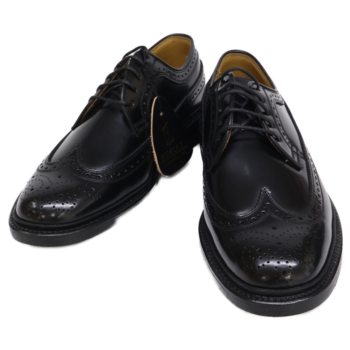 REGAL 2589 Black Wingtip Derby Sneakers Size 24 1/2EE