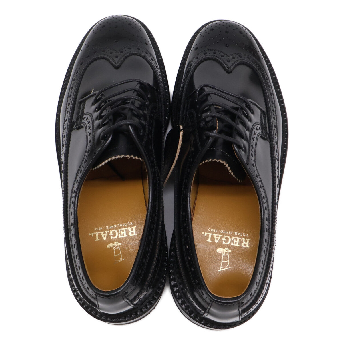 REGAL 2589 Black Wingtip Derby Sneakers Size 24 1/2EE
