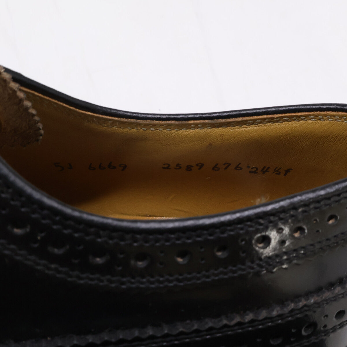 REGAL 2589 Black Wingtip Derby Sneakers Size 24 1/2EE