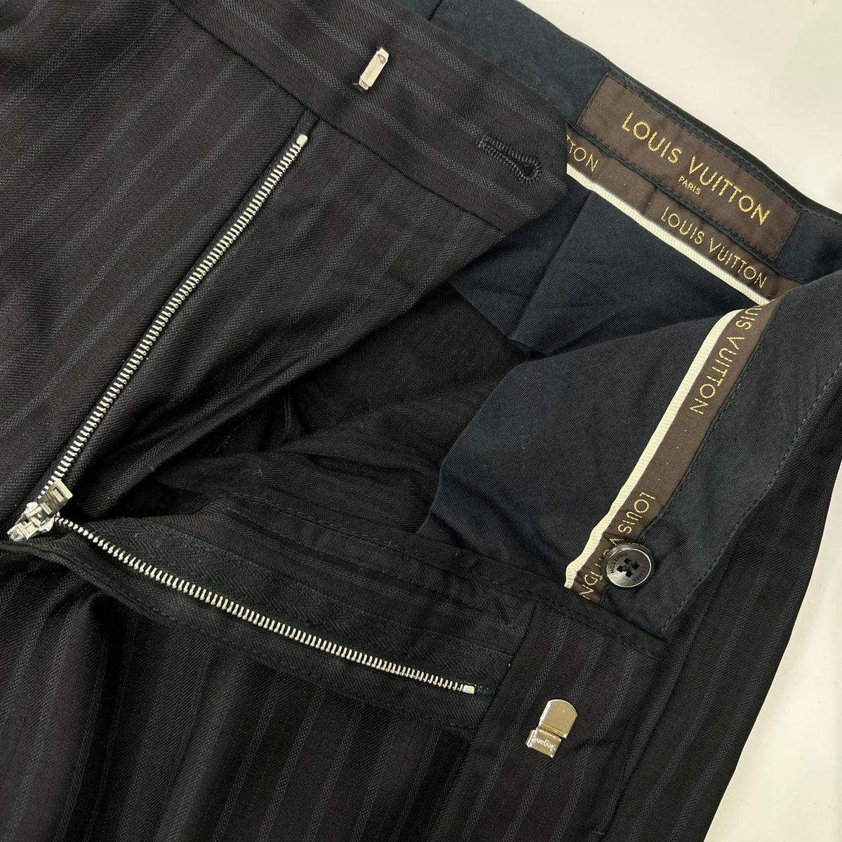 LOUIS VUITTON 12AW Damier Lining Pinstripe Suit Size 44