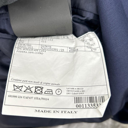 PRADA 2015 UAF437 Navy Mohair Wool Blend Suit Size 44