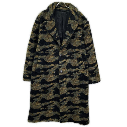 BUSCEMI Camo Boa Long Coat Green Polyester Size 48