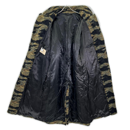 BUSCEMI Camo Boa Long Coat Green Polyester Size 48