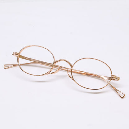 KameManNen KMN9918 RG Oval Gold Titanium Glasses Size 45X22-145