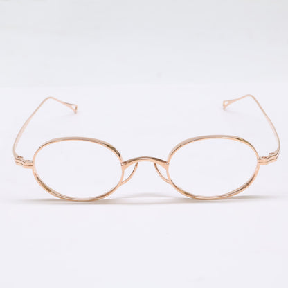 KameManNen KMN9918 RG Oval Gold Titanium Glasses Size 45X22-145