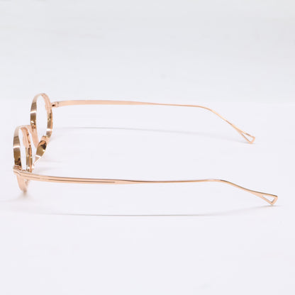 KameManNen KMN9918 RG Oval Gold Titanium Glasses Size 45X22-145