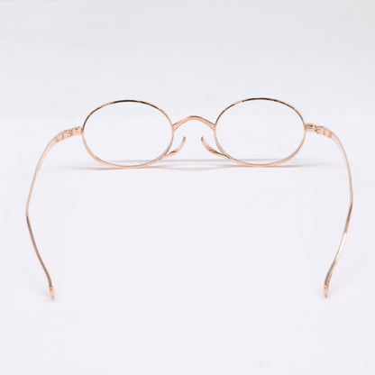KameManNen KMN9918 RG Oval Gold Titanium Glasses Size 45X22-145