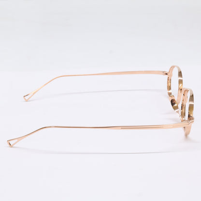 KameManNen KMN9918 RG Oval Gold Titanium Glasses Size 45X22-145