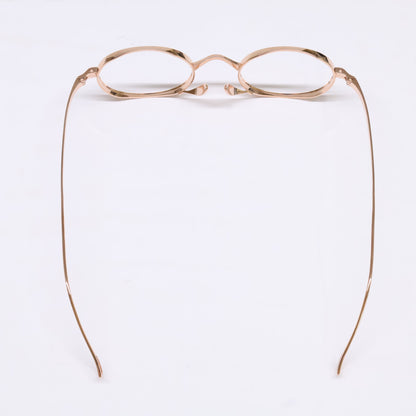 KameManNen KMN9918 RG Oval Gold Titanium Glasses Size 45X22-145