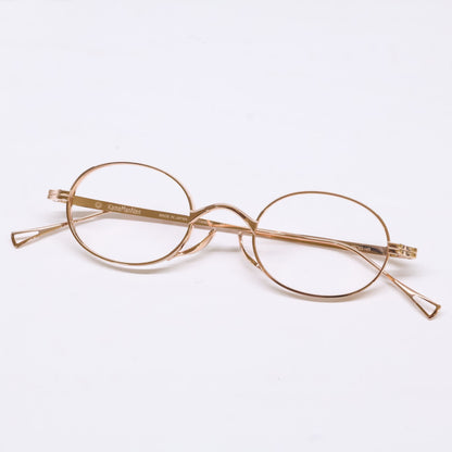KameManNen KMN9918 RG Oval Gold Titanium Glasses Size 45X22-145