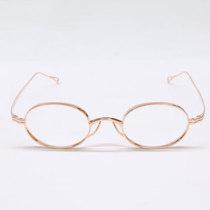 KameManNen KMN9918 RG Oval Gold Titanium Glasses Size 45X22-145
