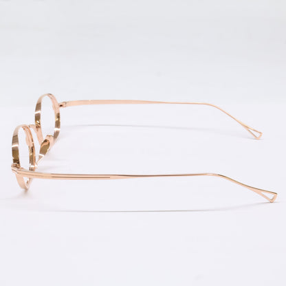KameManNen KMN9918 RG Oval Gold Titanium Glasses Size 45X22-145