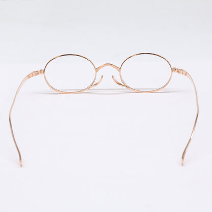 KameManNen KMN9918 RG Oval Gold Titanium Glasses Size 45X22-145