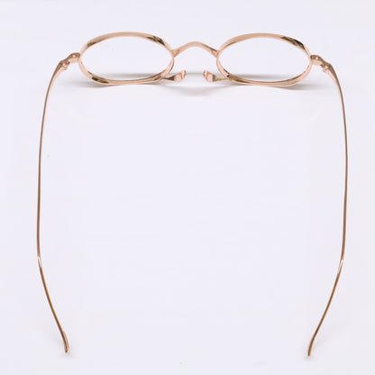 KameManNen KMN9918 RG Oval Gold Titanium Glasses Size 45X22-145