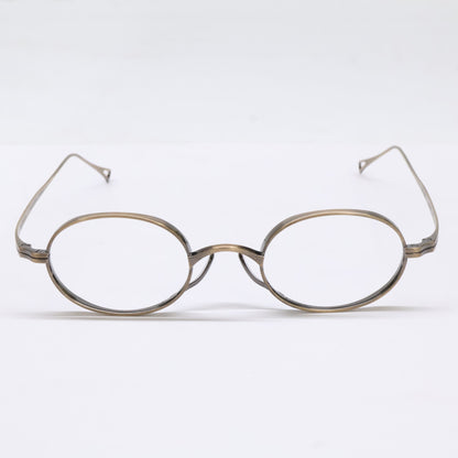 KameManNen KMN9918 AG Oval Gold Titanium Glasses Size 45X22-145