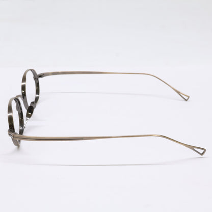 KameManNen KMN9918 AG Oval Gold Titanium Glasses Size 45X22-145