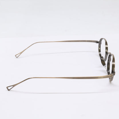 KameManNen KMN9918 AG Oval Gold Titanium Glasses Size 45X22-145