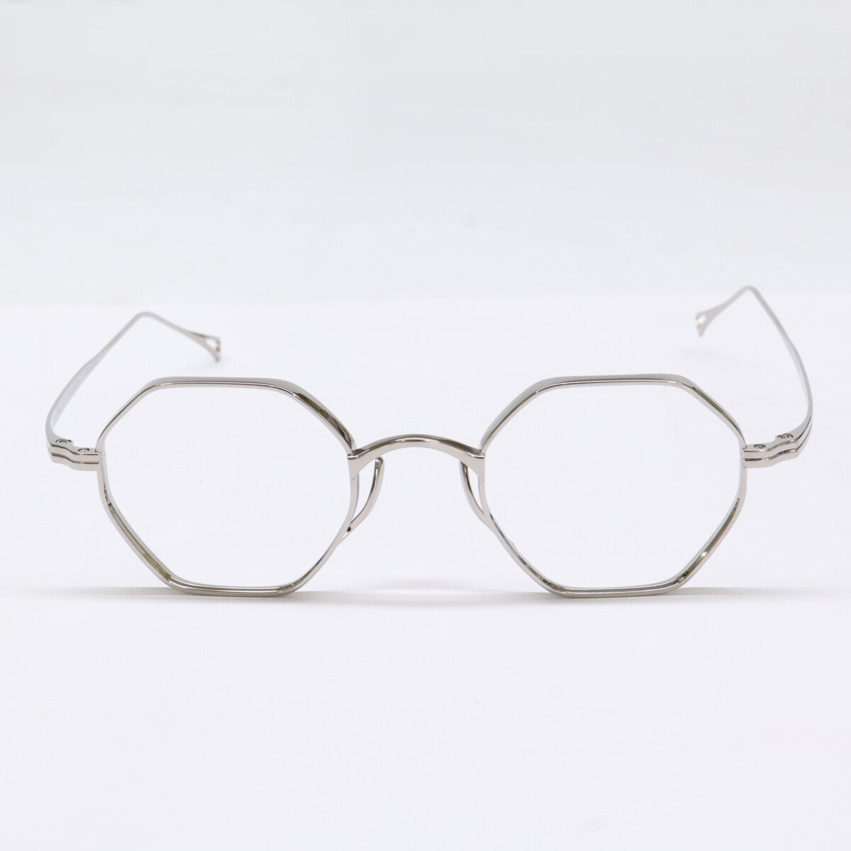 KameManNen KMN152 TS Octagon Silver Titanium Glasses Size 46X23-145