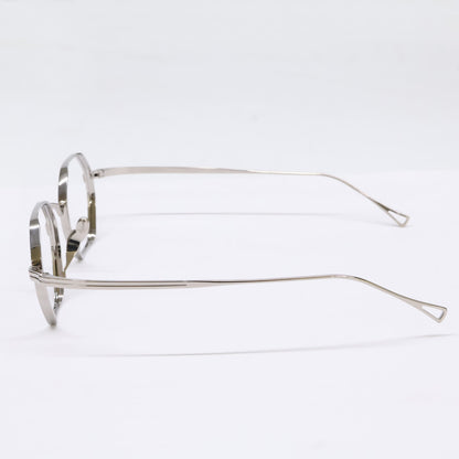 KameManNen KMN152 TS Octagon Silver Titanium Glasses Size 46X23-145
