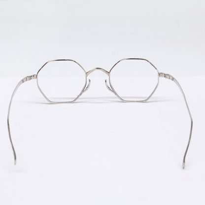 KameManNen KMN152 TS Octagon Silver Titanium Glasses Size 46X23-145