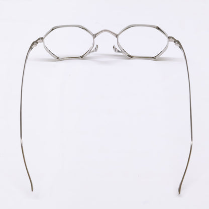 KameManNen KMN152 TS Octagon Silver Titanium Glasses Size 46X23-145