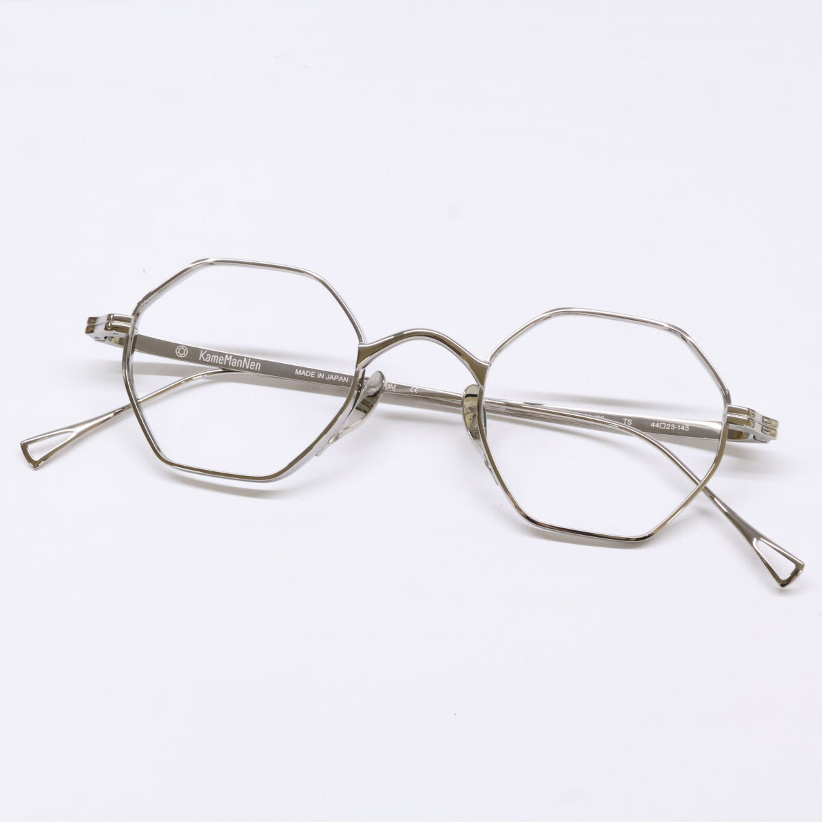 KameManNen KMN152 TS Octagon Silver Titanium Glasses Size 44X23-145