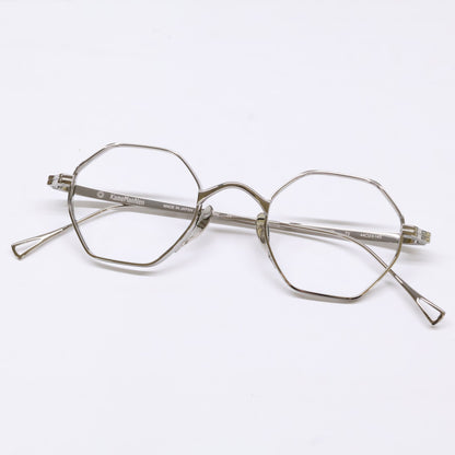 KameManNen KMN152 TS Octagon Silver Titanium Glasses Size 44X23-145