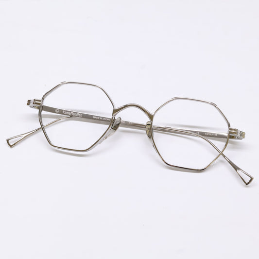 KameManNen KMN152 TS Octagon Silver Titanium Glasses Size 44X23-145