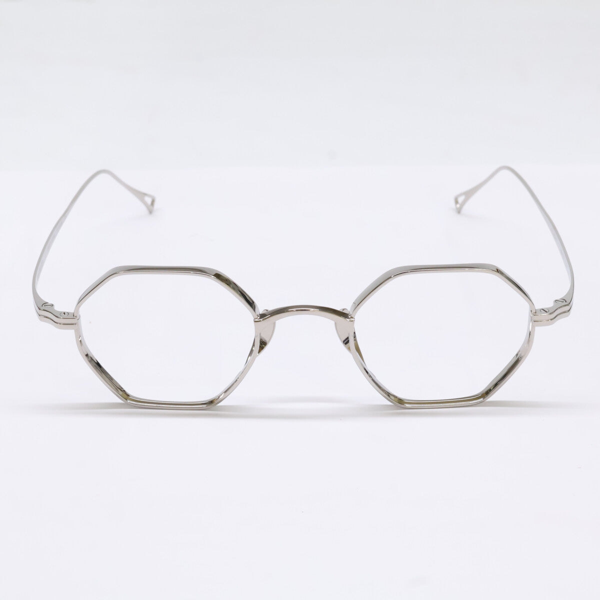 KameManNen KMN152 TS Octagon Silver Titanium Glasses Size 44X23-145