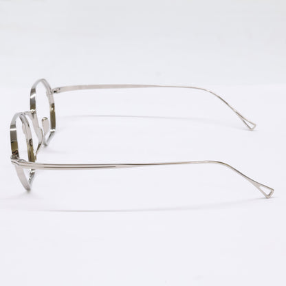 KameManNen KMN152 TS Octagon Silver Titanium Glasses Size 44X23-145