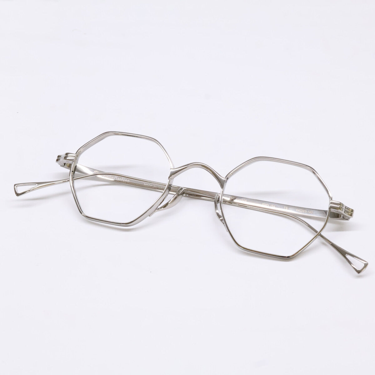 KameManNen KMN152 TS Octagon Silver Titanium Glasses Size 44X23-145