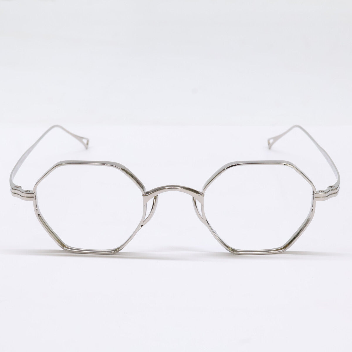 KameManNen KMN152 TS Octagon Silver Titanium Glasses Size 44X23-145
